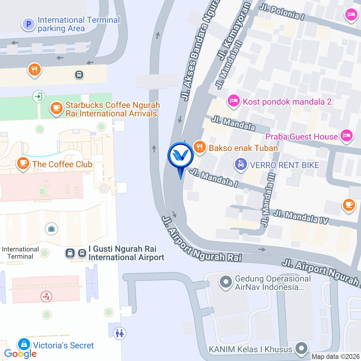 Peta Lokasi Jl. Gate Bandara NR -A. Ratnadi, Bali
