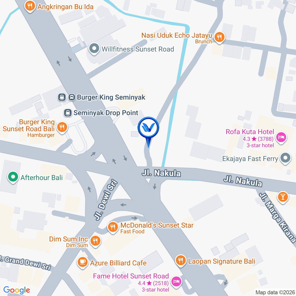 Peta Lokasi Jl. Sunset Road -Nakula1, Bali