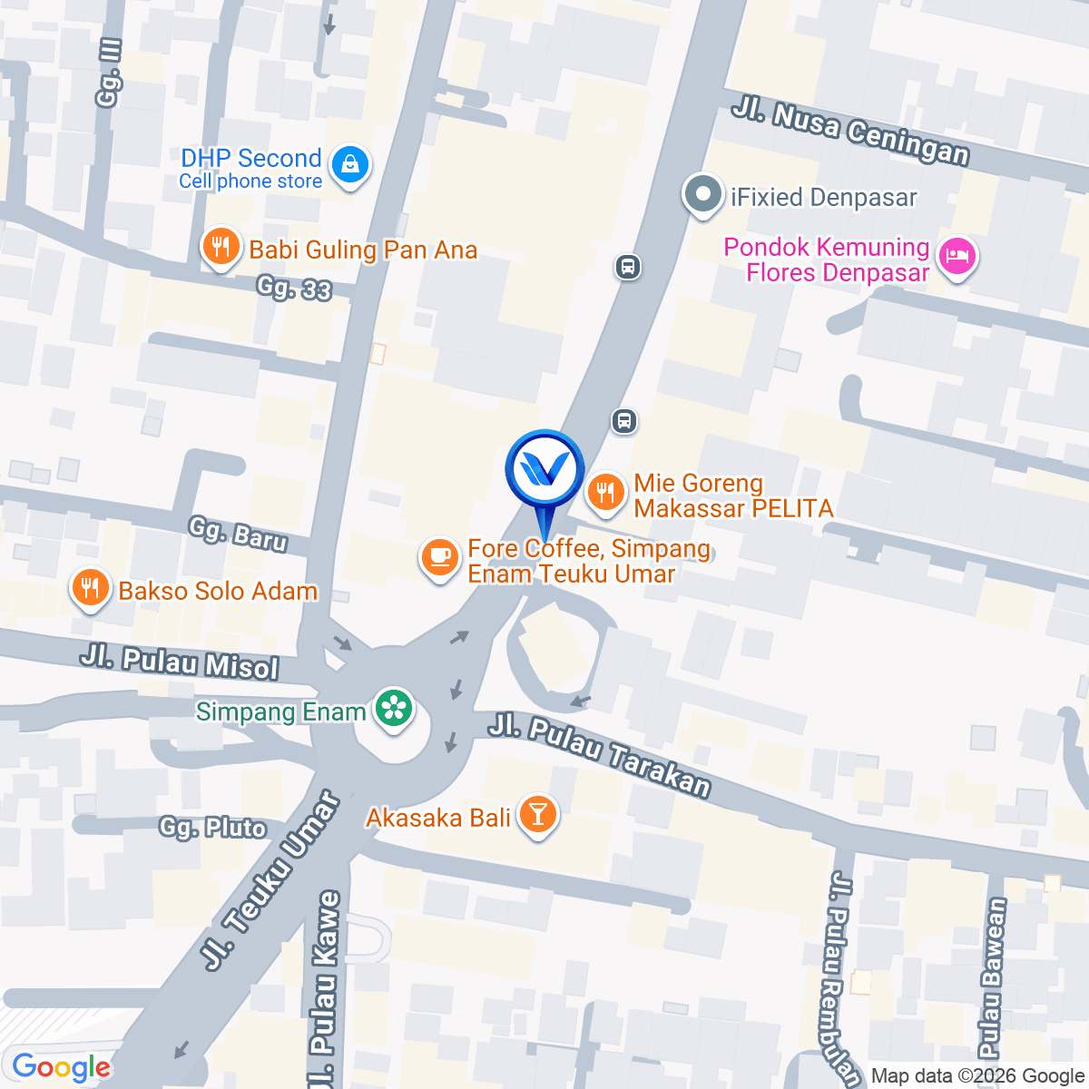 Peta Lokasi Jl. Teuku Umar - Simp 6 Rioriarah Level 21, Bali