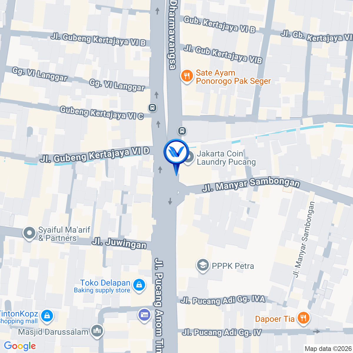 Peta Lokasi Jl. Pucang Anom Timur 1A, Surabaya