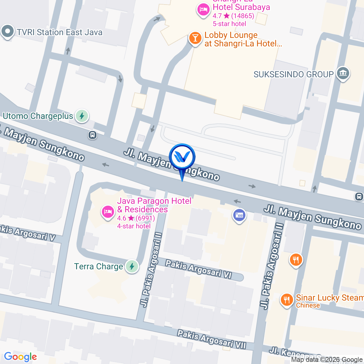 Peta Lokasi Jl. Mayjend Sungkono (Dekat Ciputra World), Surabaya