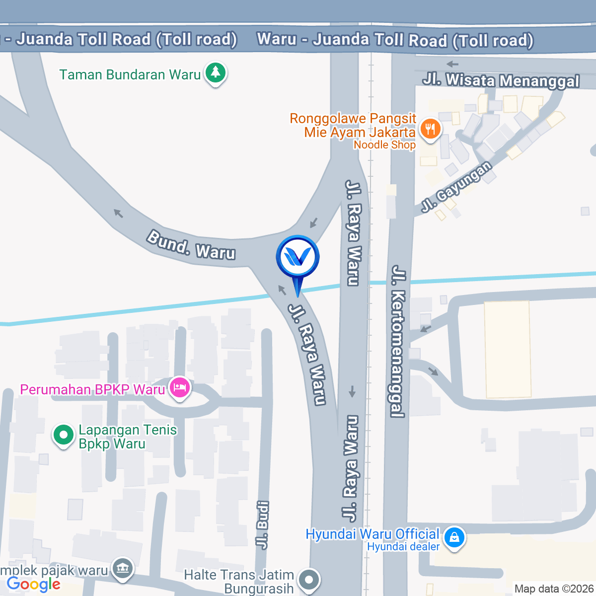 Peta Lokasi Jl. Ahmad Yani - Bundaran Waru (Gate masuk kota Surabaya), Surabaya