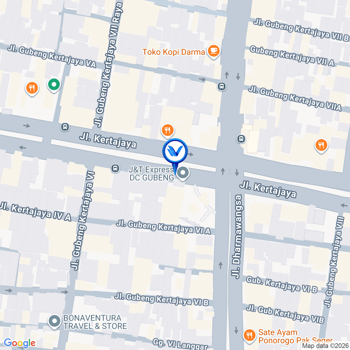 Peta Lokasi Jl. Kertajaya Perempatan (SPBU), Surabaya
