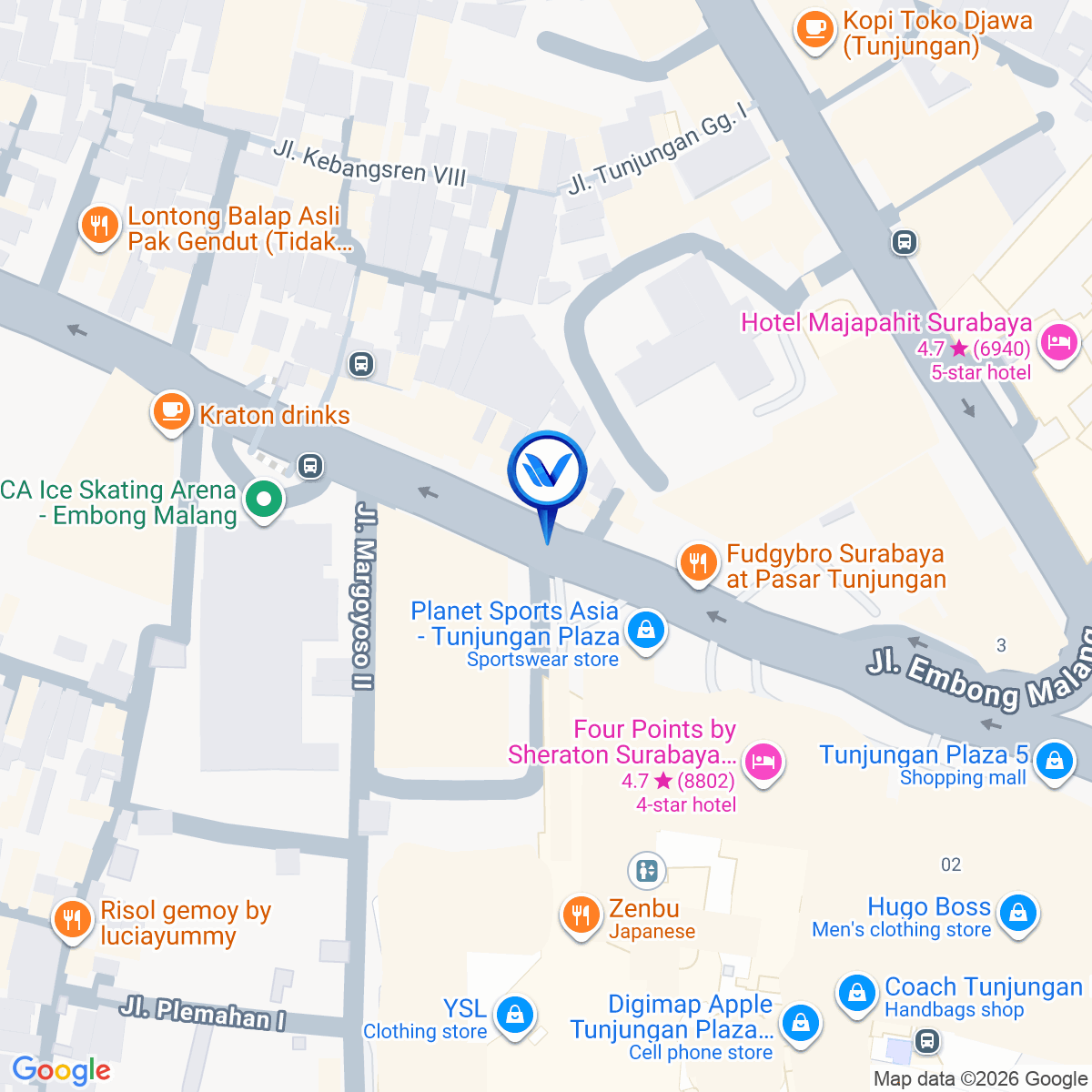 Peta Lokasi Jl. Embong Malang (Go Skate II A), Surabaya