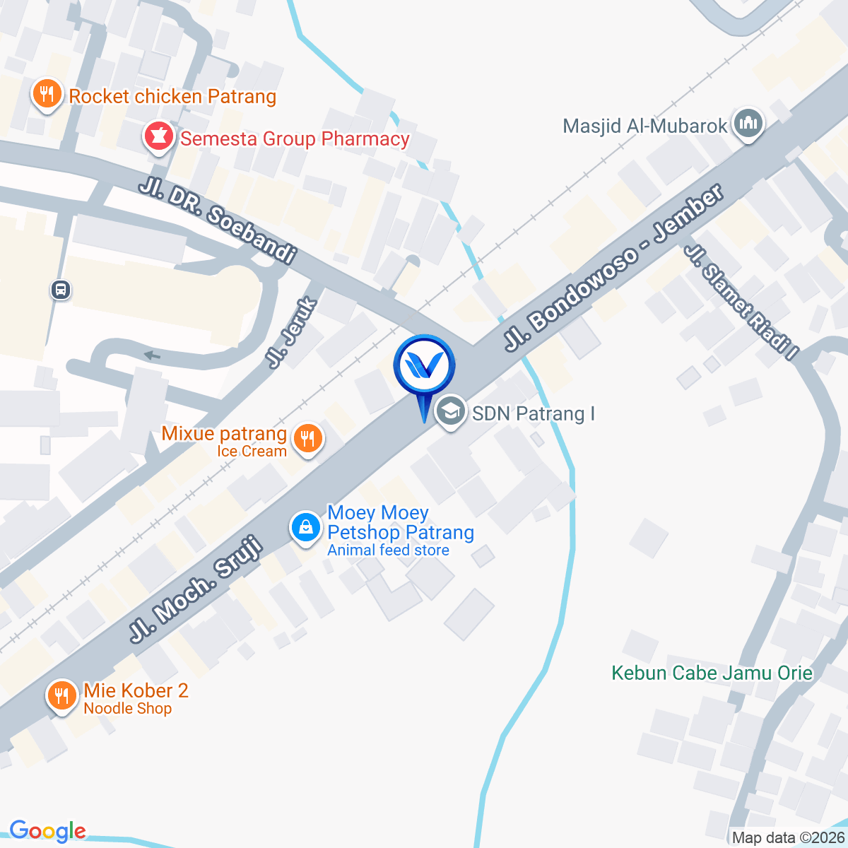 Peta Lokasi Jl. Slamet Riyadi / Moh. Seruji, Jember
