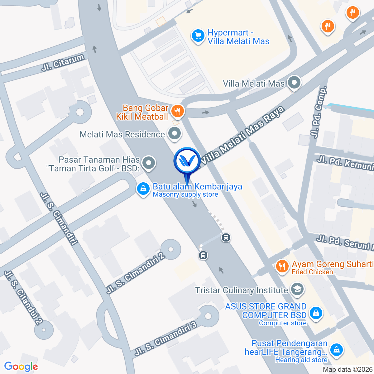 Peta Lokasi Jl. Raya Serpong (Pertigaan Melati Mas), Tangerang Selatan