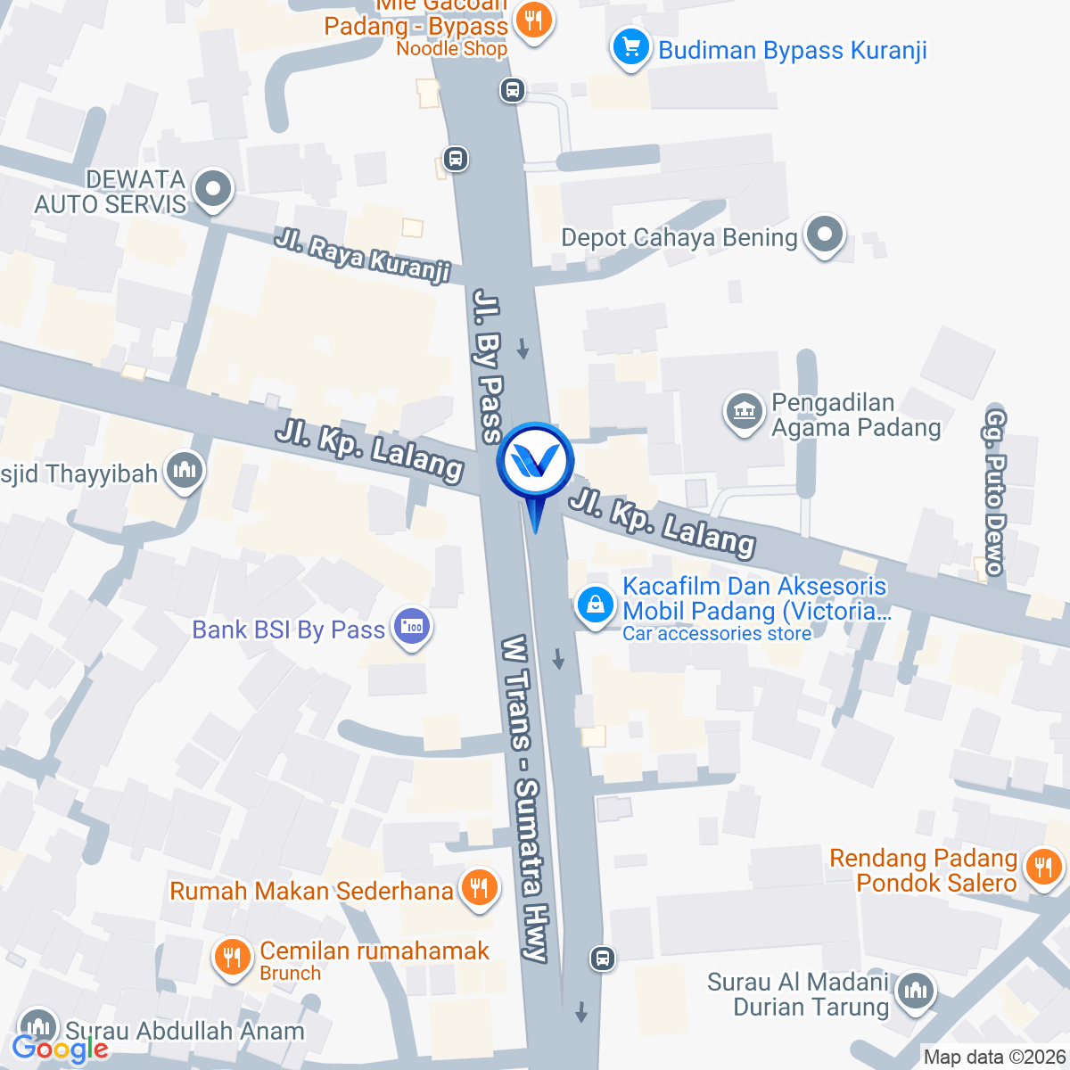 Peta Lokasi Jl. By Pass, Padang