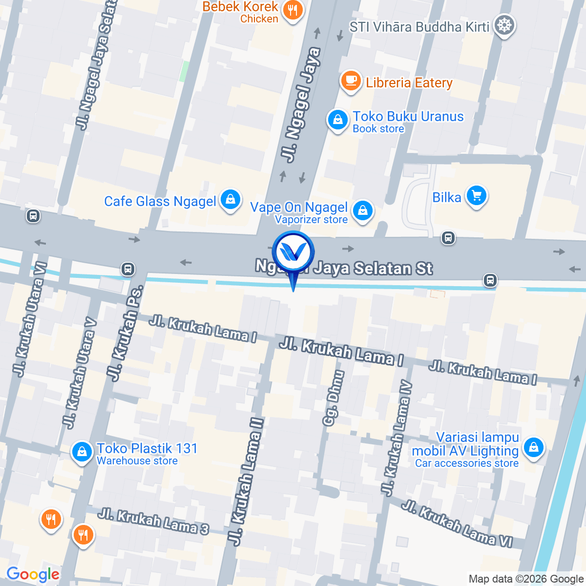 Peta Lokasi Pertigaan Bilka Jl. Ngagel Jaya Selatan, Surabaya