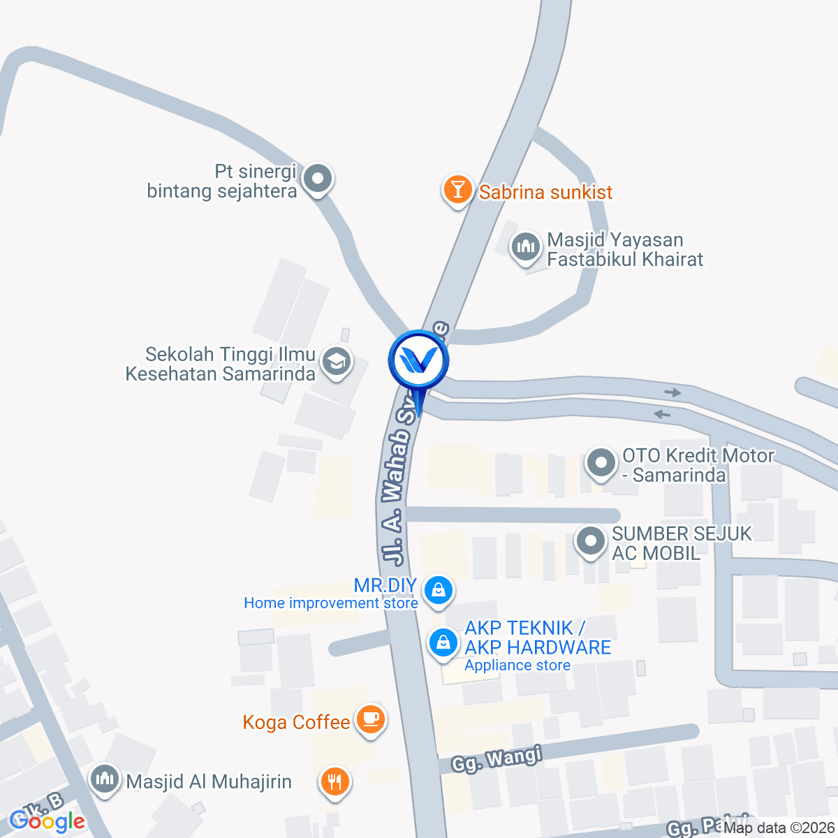 Peta Lokasi JL. AW. SYAHRANIE (DEPAN VILLA TAMARA), SAMARINDA