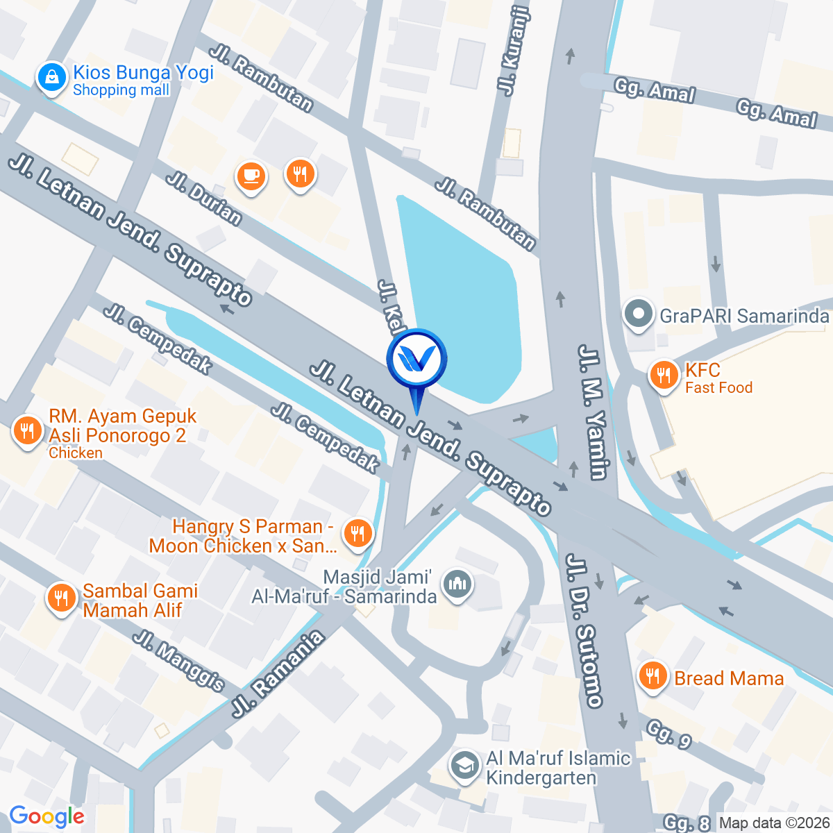 Peta Lokasi Jl. R. Suprapto (Depan Lembuswana), Samarinda