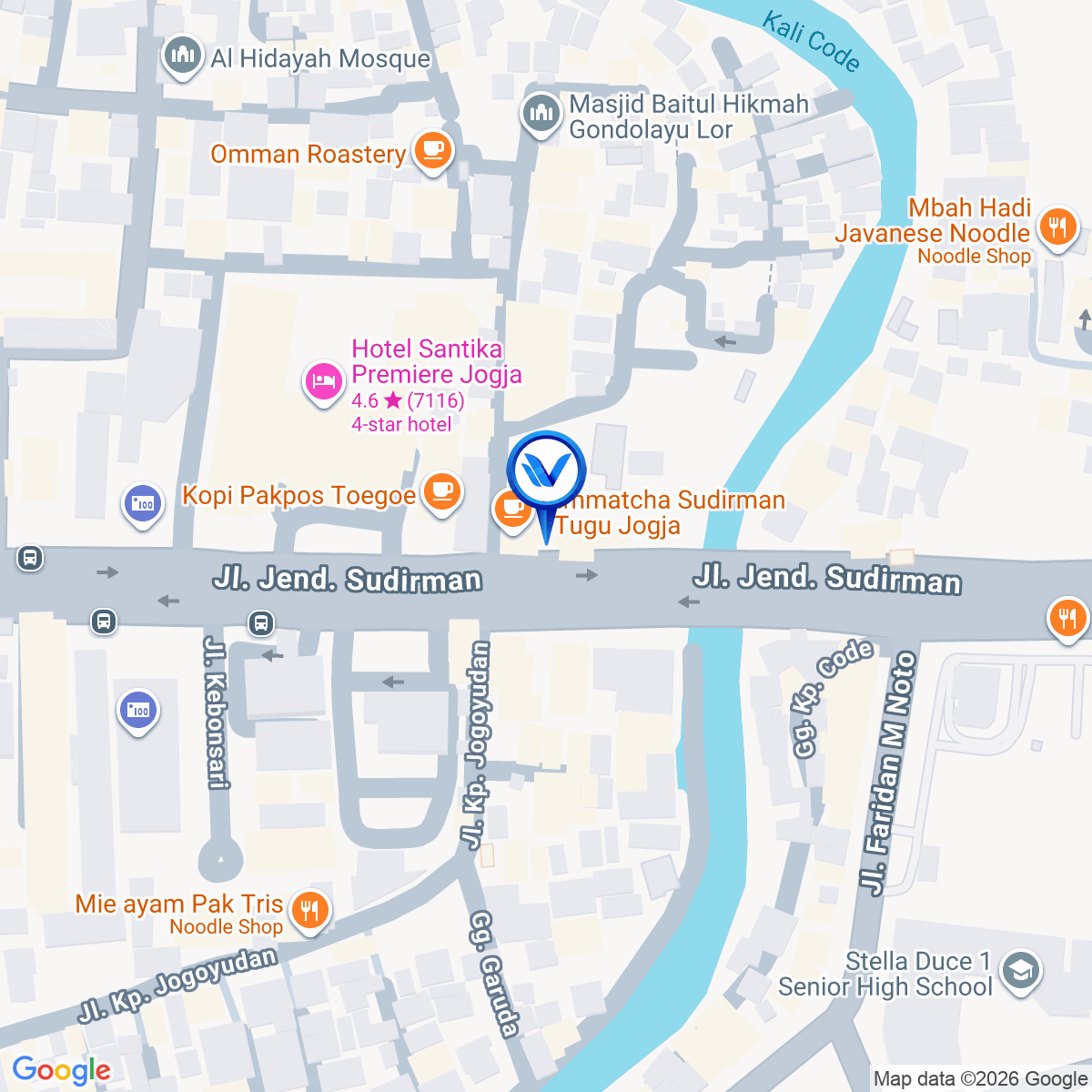 Peta Lokasi Jl. Jend. Sudirman (barat jembatan gondolayu), Yogyakarta