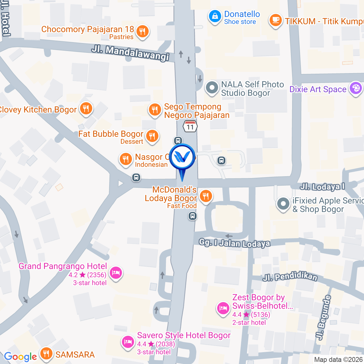 Peta Lokasi Jl. Raya Padjajaran (Seberang Burger King), Bogor