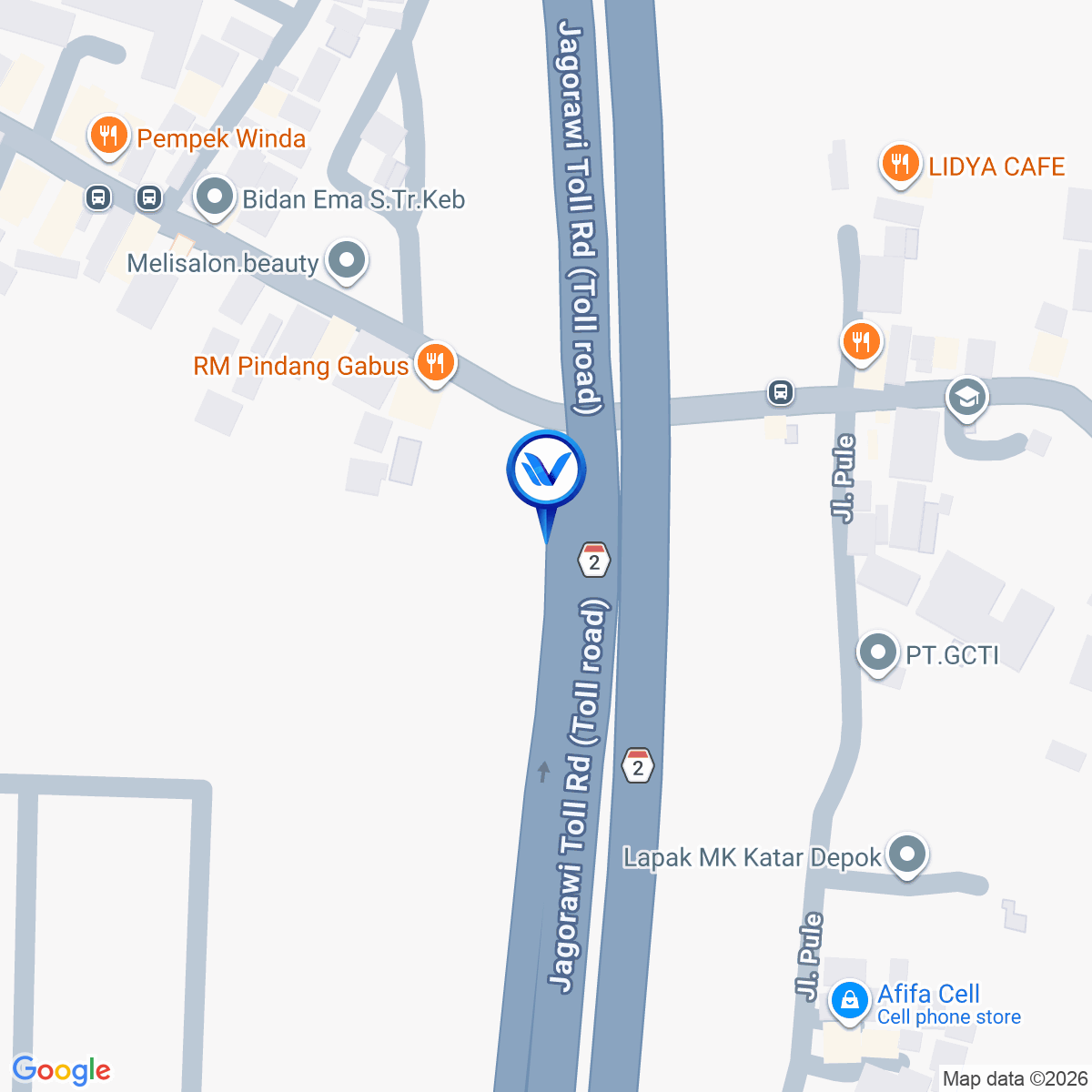 Peta Lokasi JL. Tol Jagorawi KM 18+200 A, Depok