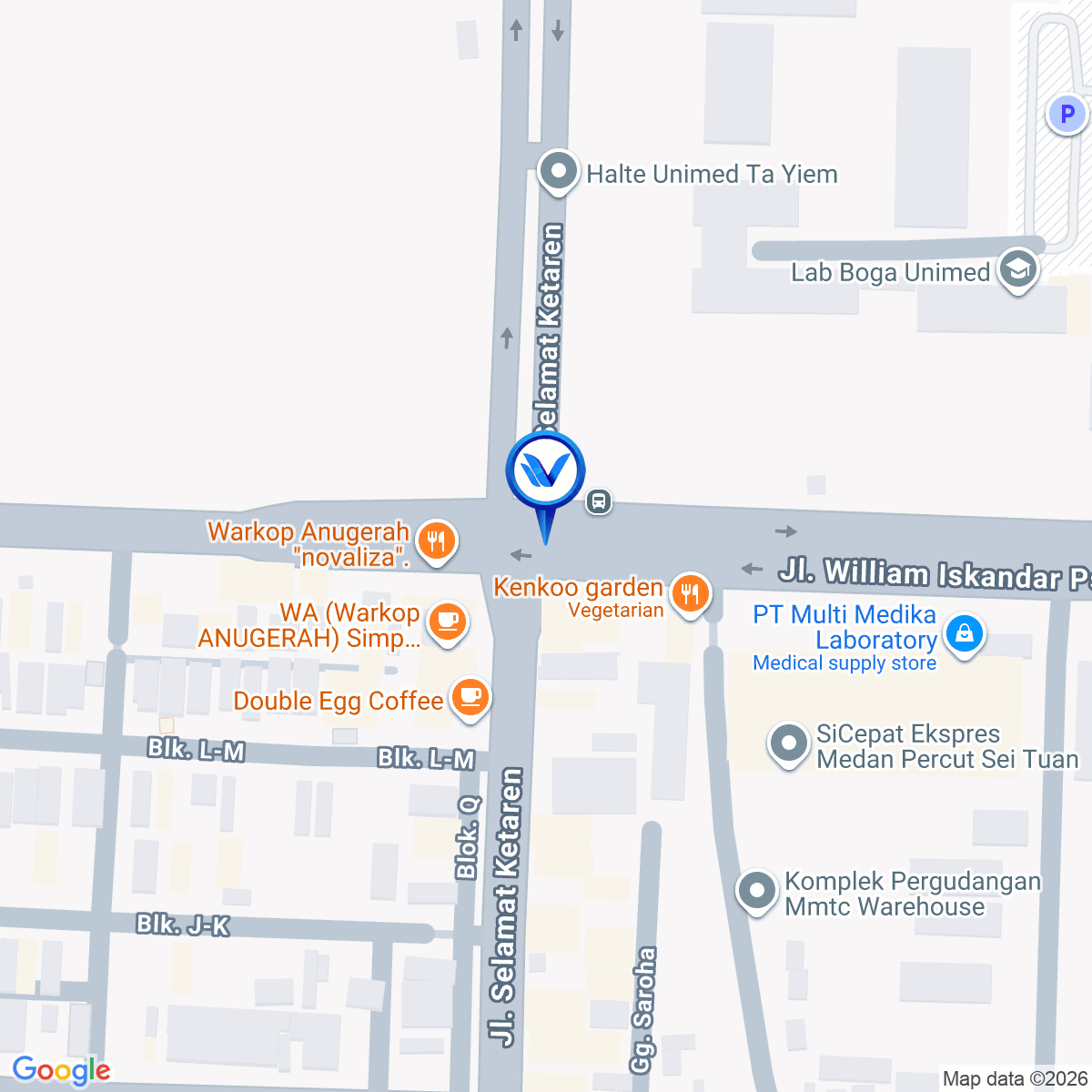 Peta Lokasi JL. SELAMAT KETAREN SP. UNIMED, MEDAN