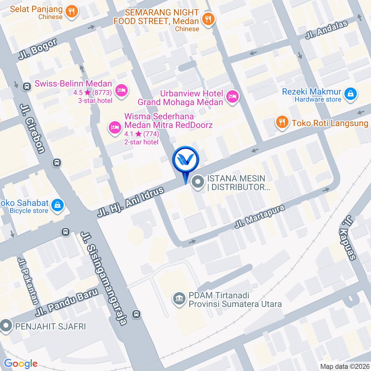 Peta Lokasi JL. PANDU SP. JL. SURABAYA, MEDAN