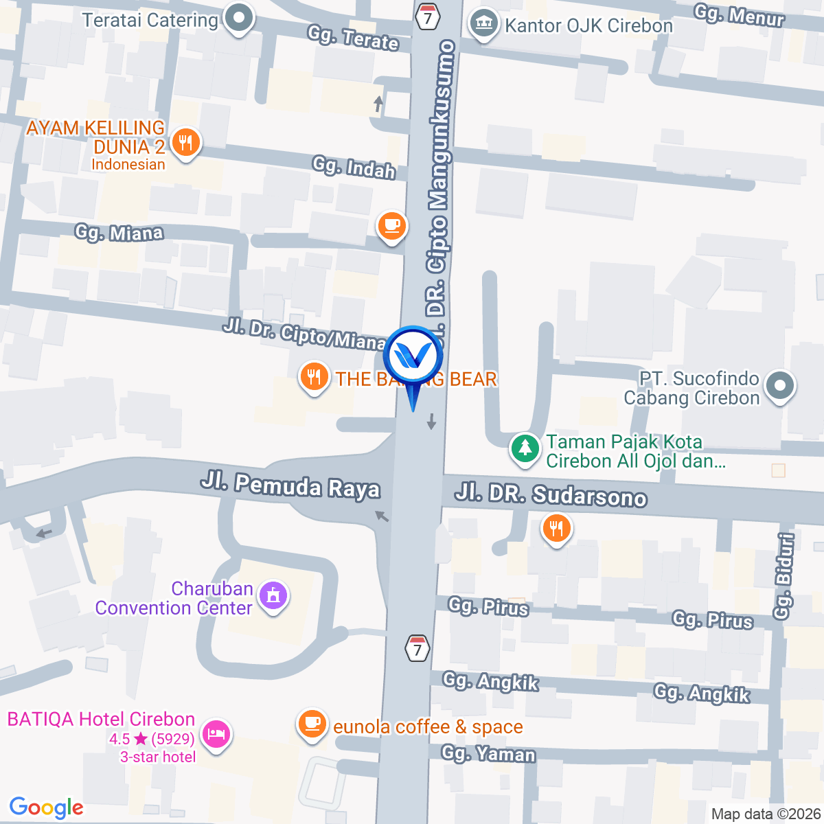 Peta Lokasi Jl. Dr. Cipto Mangunkusumo (RM. Lawang Abang), Cirebon