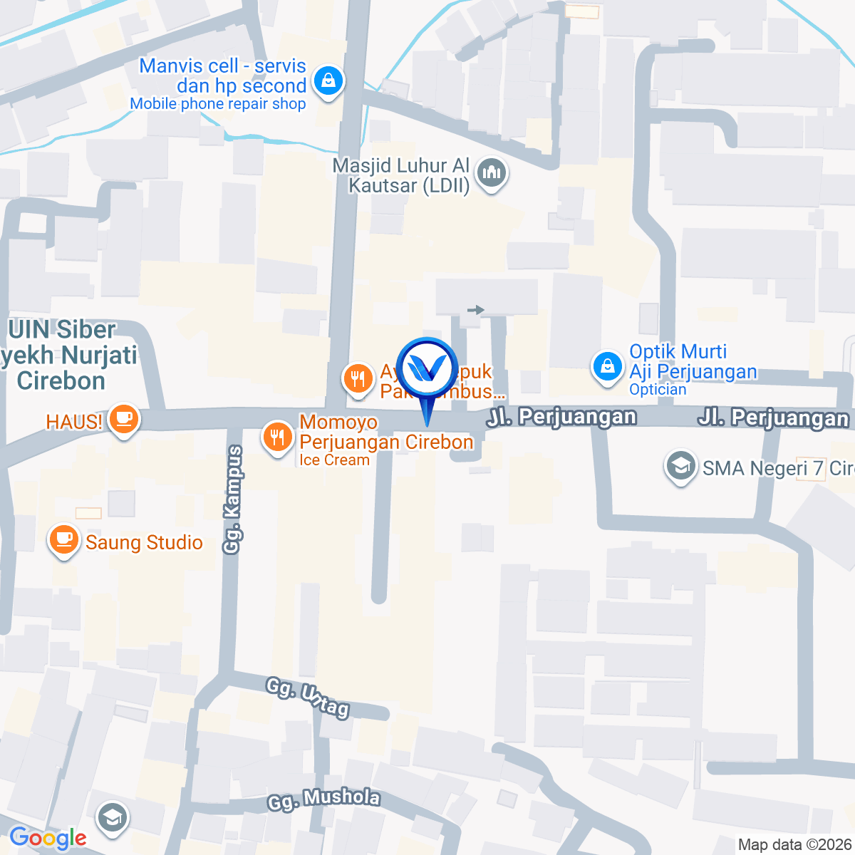 Peta Lokasi Jl. Perjuangan (Depan UNTAG Cirebon), Cirebon