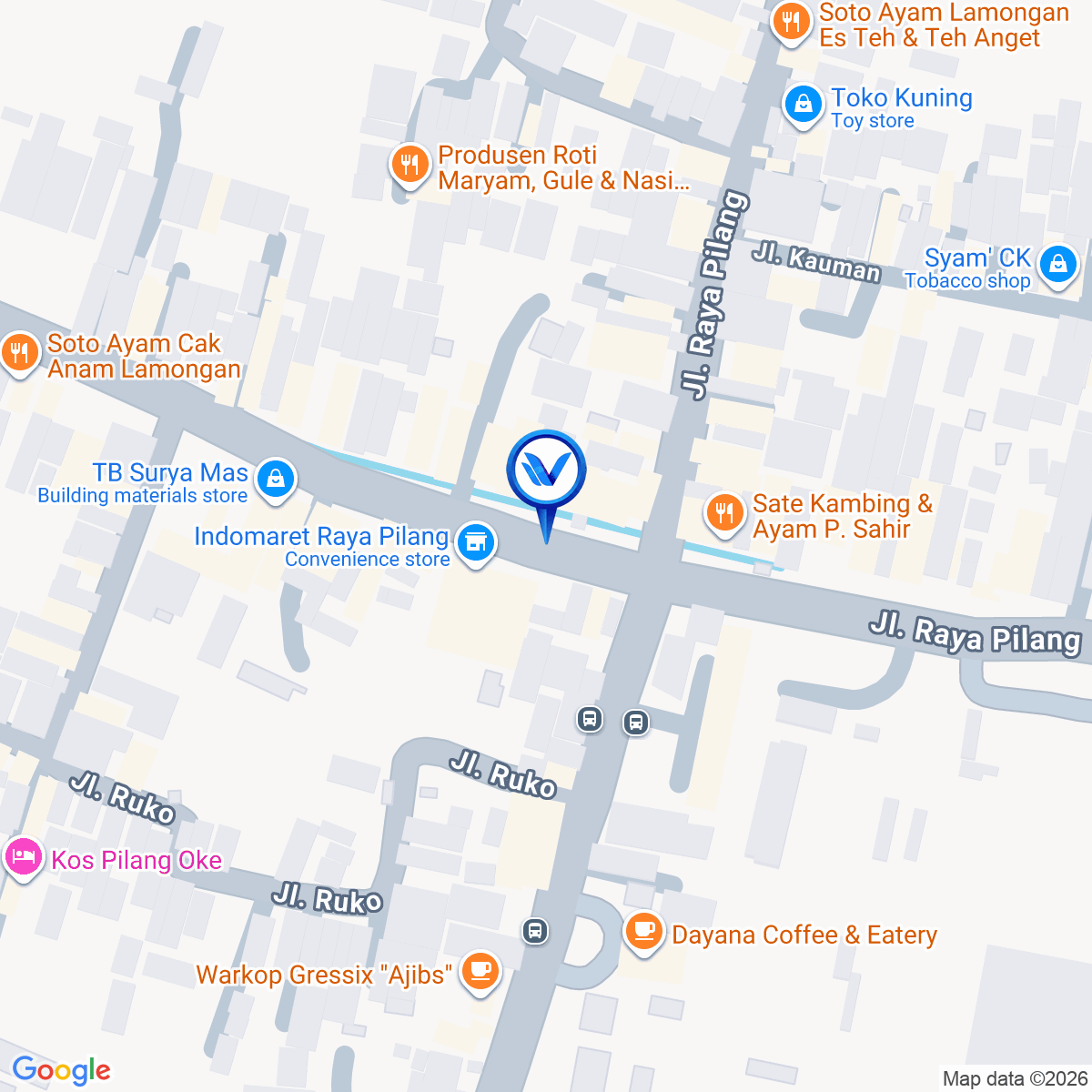 Peta Lokasi Jl.Perempatan Jl. Raya Pilang, Sidoarjo