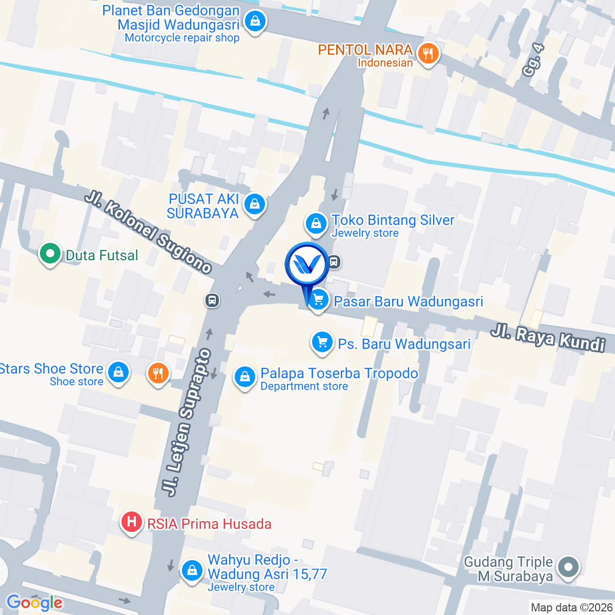 Peta Lokasi Jl. Raya Wadung Asri (Pasar Baru Wadung Asri), Sidoarjo