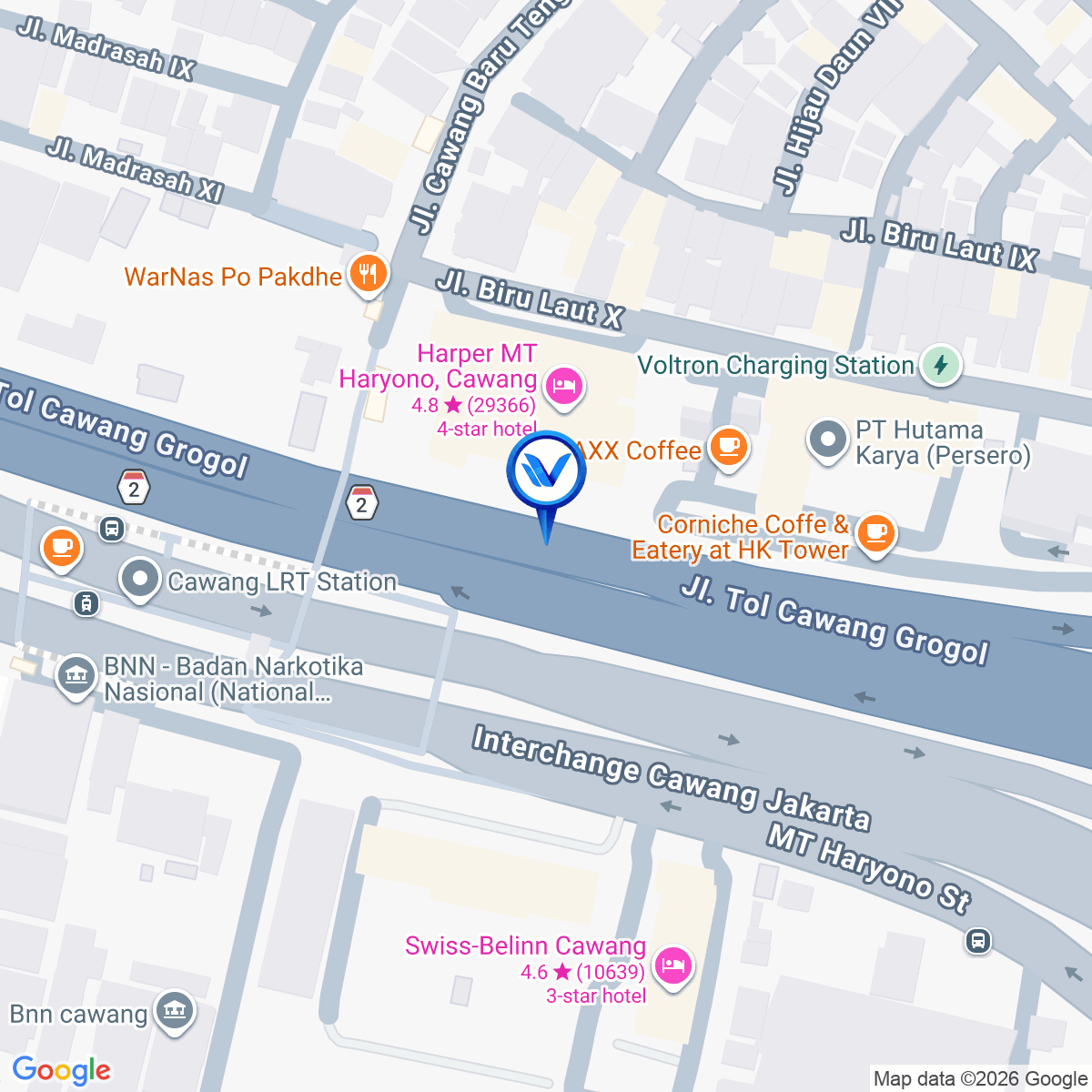 Peta Lokasi LED H Residence MT Haryono JL. Tol Cawang, Jakarta Timur