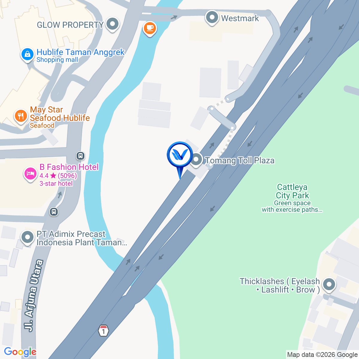 Peta Lokasi Gerbang Tol Tomang, Jakarta Barat