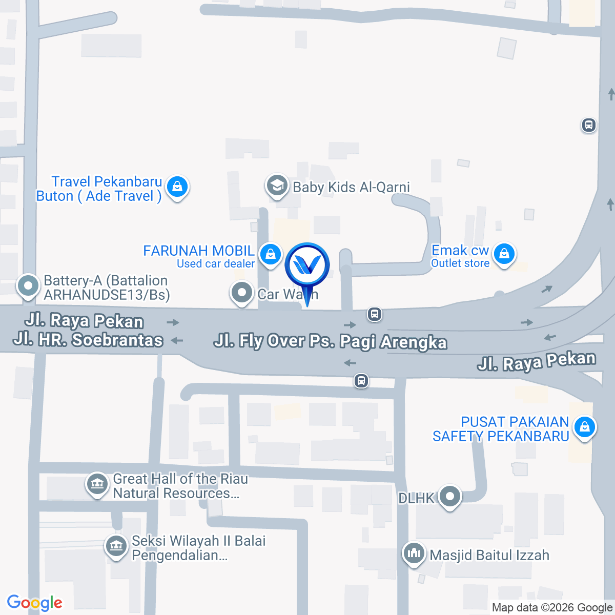Peta Lokasi Jl. HR. Soebrantas - Fly Over Soekarno Hatta, Pekanbaru