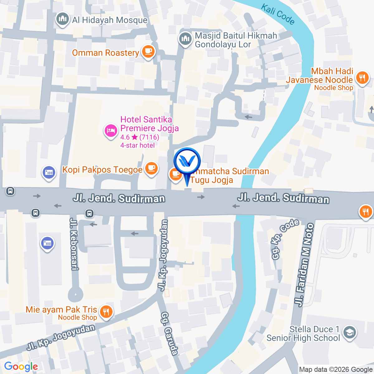 Peta Lokasi Jl. Jend. Sudirman (barat jembatan gondolayu), Yogyakarta