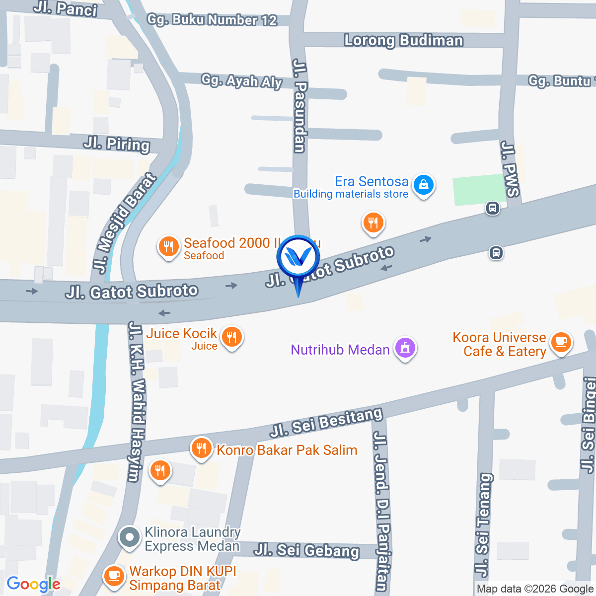 Peta Lokasi Jl. Gatot Subroto (Simp. Jl. Wahid Hasyim) Sebelah King Taylor, Medan