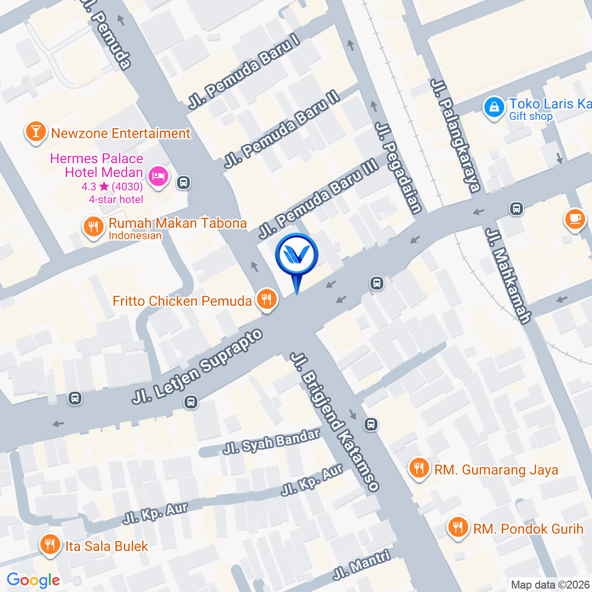 Peta Lokasi Jl. Pemuda, Medan