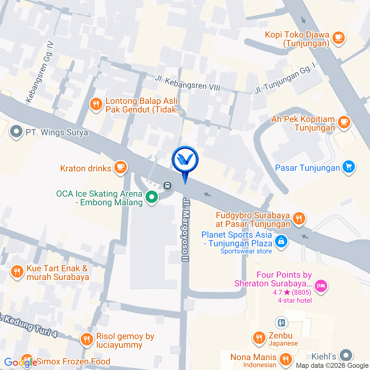 Peta Lokasi Jl. EMBONG MALANG (DEPAN TUNJUNGAN CITY), Surabaya