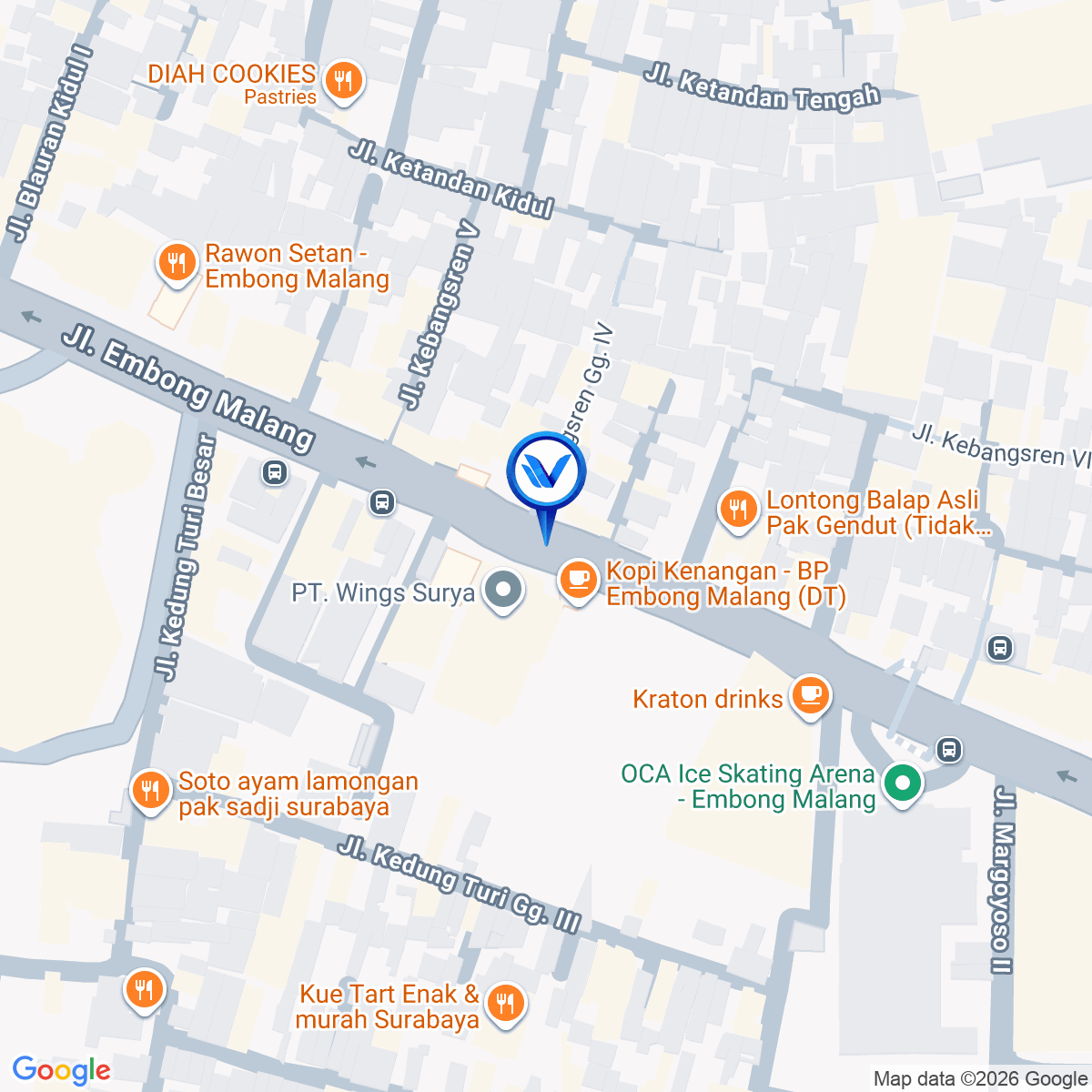 Peta Lokasi Jl. Embong malang (Depan Gdg Ekonomi), Surabaya