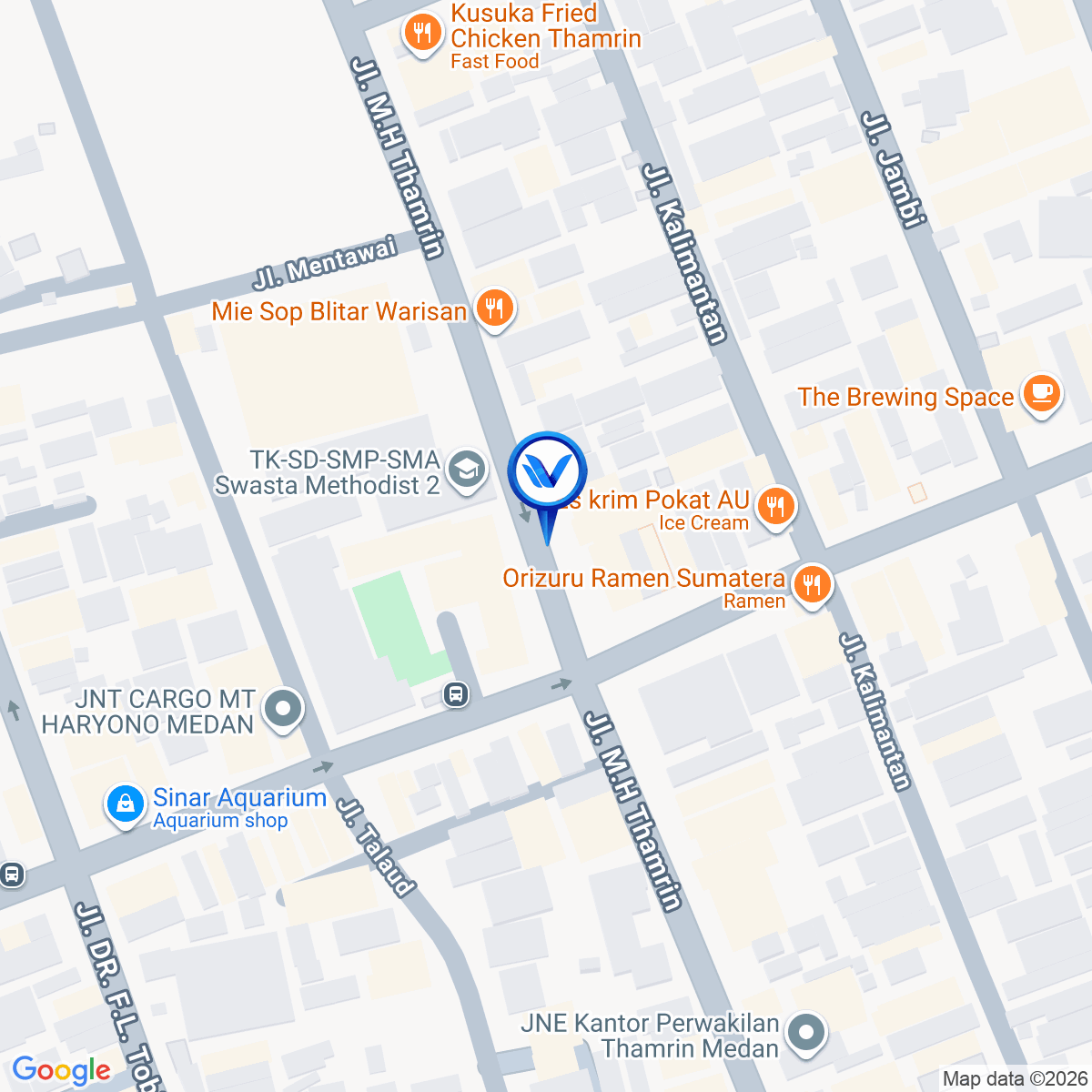 Peta Lokasi Jl. Thamrin (Depan Foodcourt), Medan