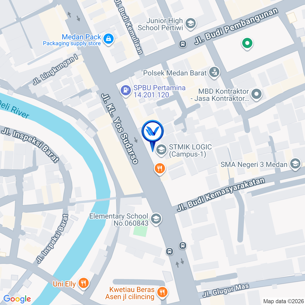 Peta Lokasi Jl. Yos Sudarso (Simpang Jl. Bilal), Medan