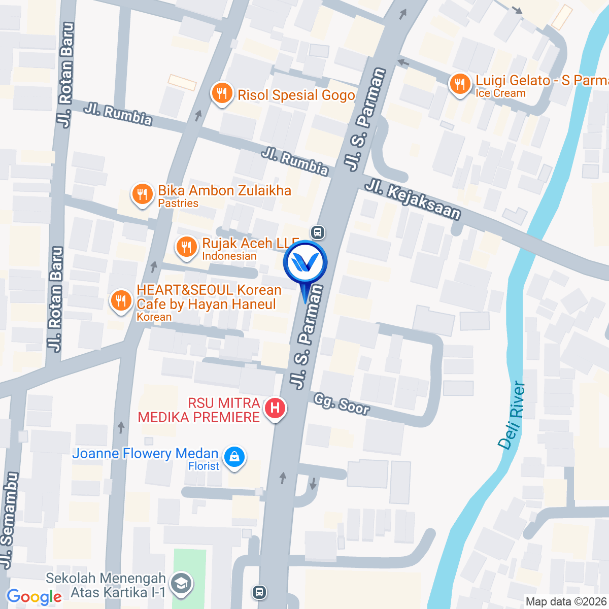 Peta Lokasi Jl. S. Parman (Simpang Kejaksaan), Medan