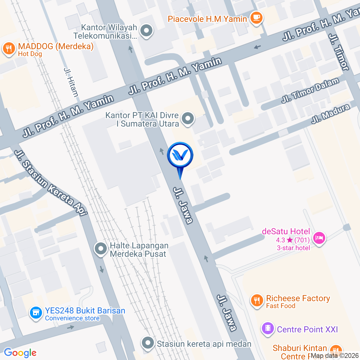 Peta Lokasi Jl. Jawa (Sebelum Centre Point Mall), Medan