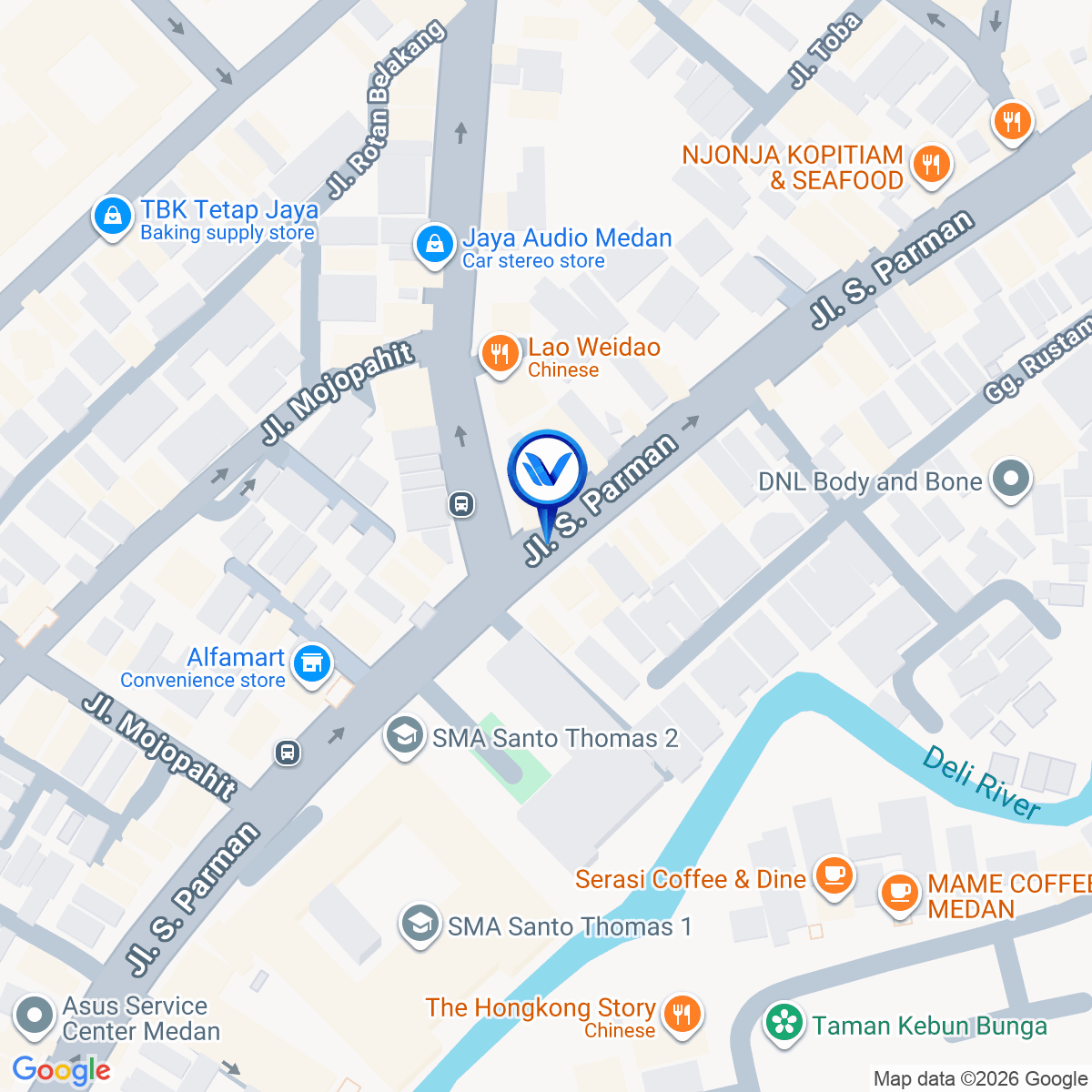 Peta Lokasi Jl. S. Parman (Sp. Glugur), Medan