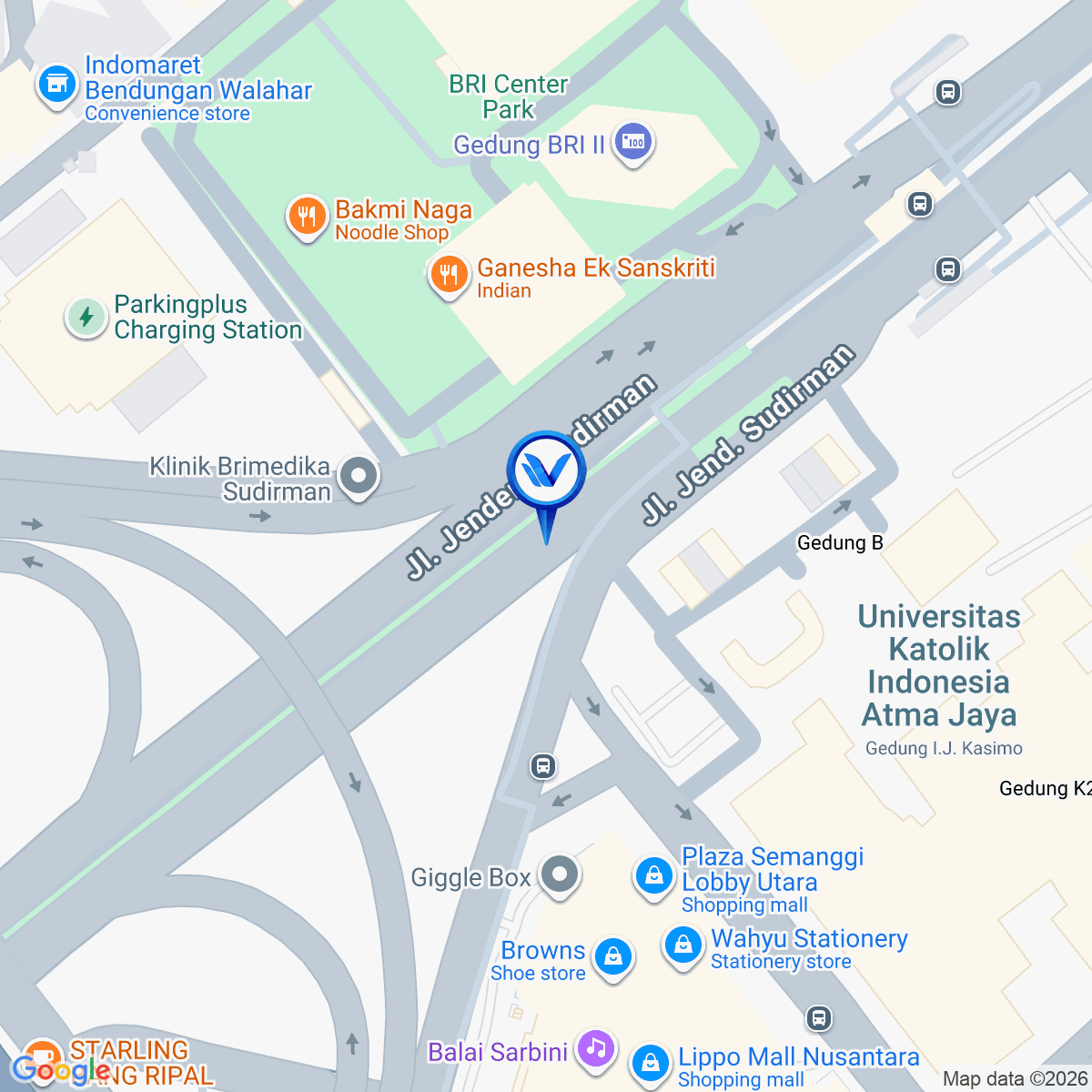 Peta Lokasi Jl. Jend Sudirman Semanggi, Jakarta Selatan