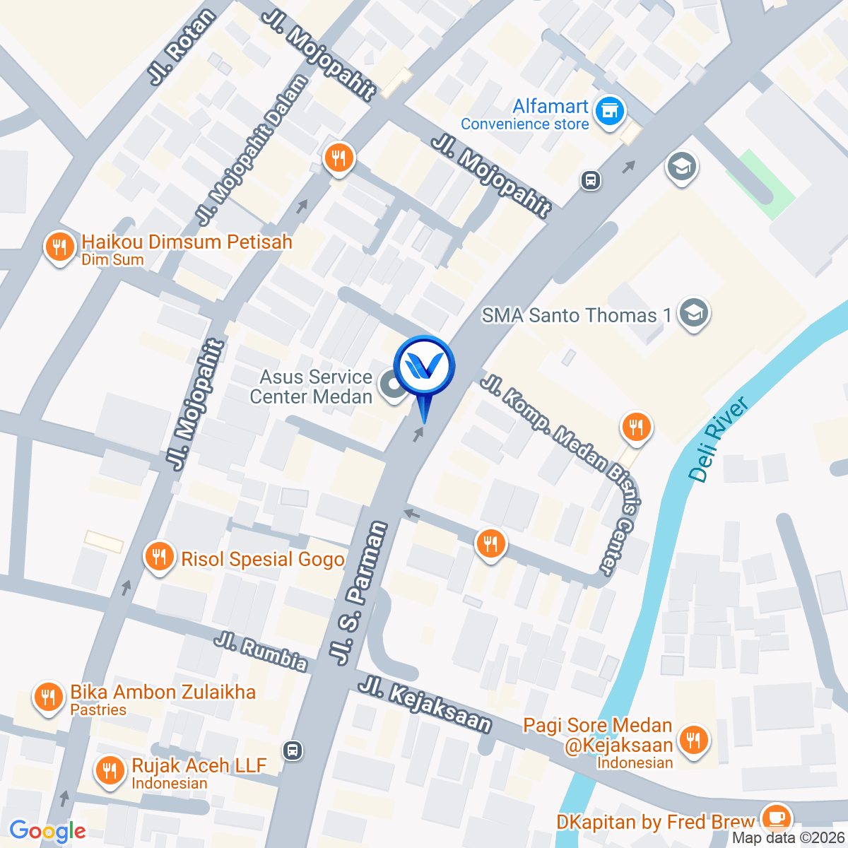 Peta Lokasi Jl. S. Parman, Medan