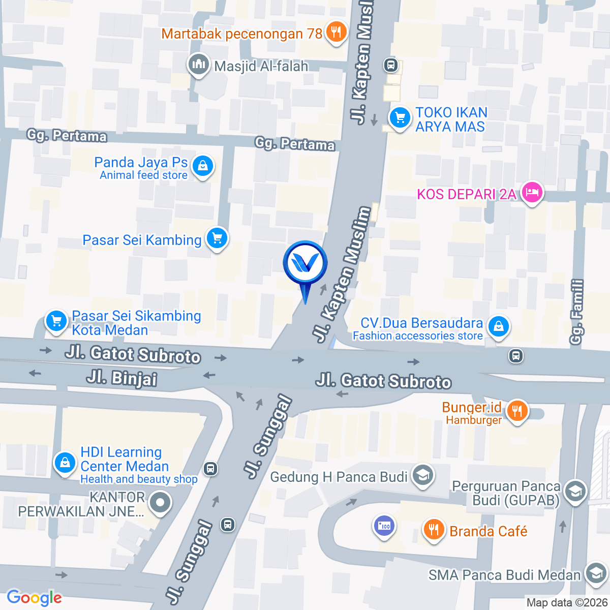 Peta Lokasi Jl. Gatot Subroto Sp. Kapten Muslim, Medan