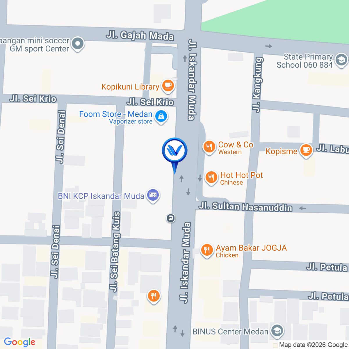 Peta Lokasi Jl. Iskandar Muda Simp. Jl. Hasanuddin, Medan