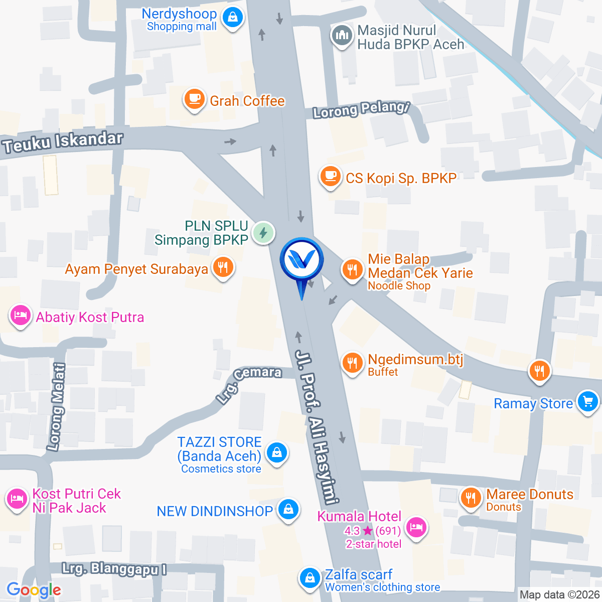 Peta Lokasi Jl. Profesor Ali Hasjmy, Ulee Kareng, Kota Banda Aceh