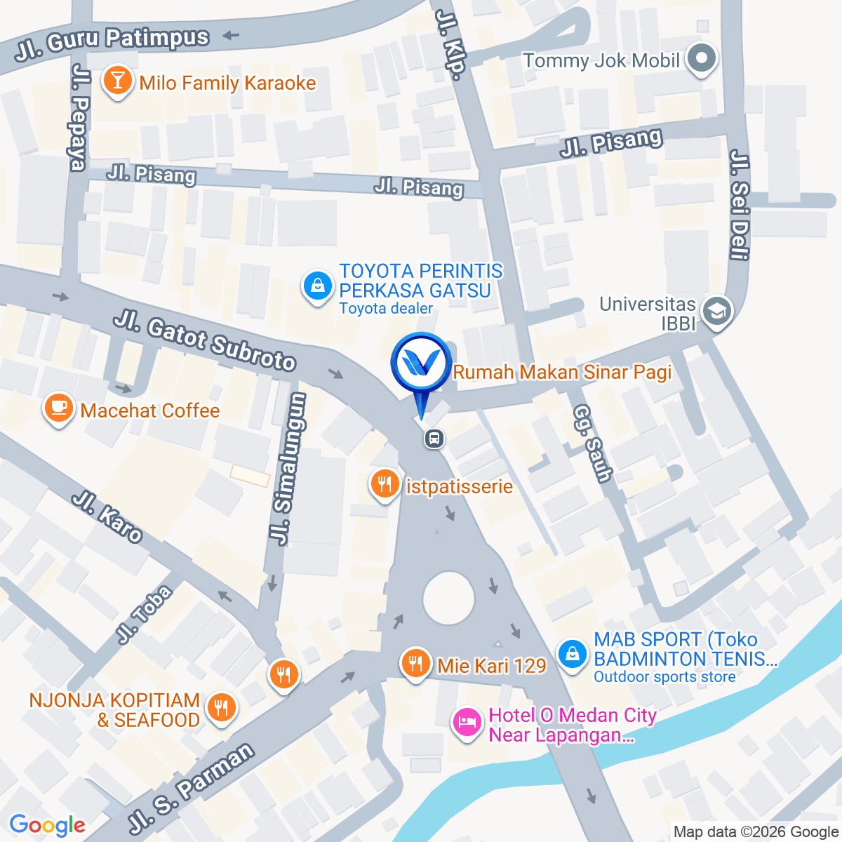 Peta Lokasi Jl. Gatot Subroto (Soto Sinar Pagi), Medan