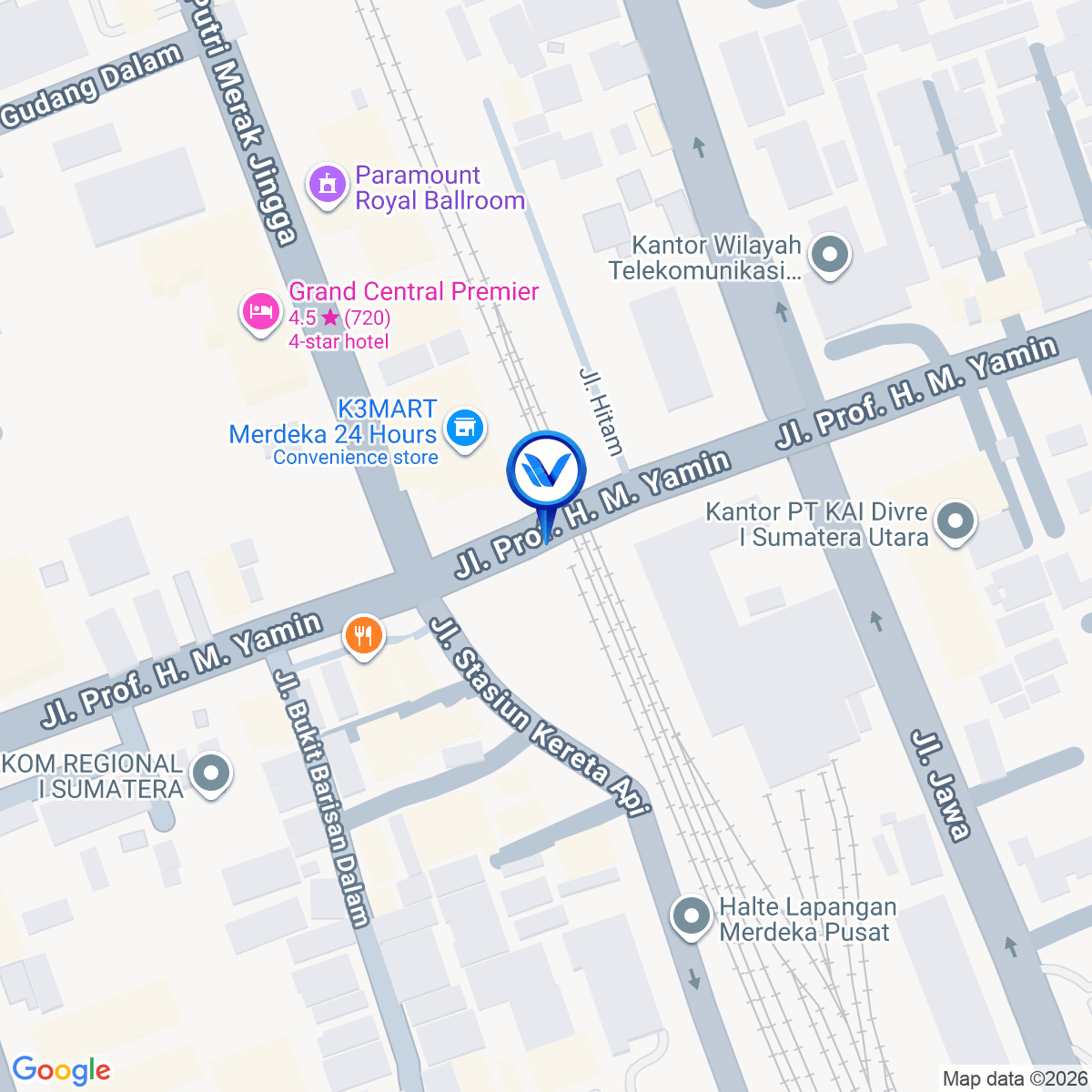 Peta Lokasi Jl. HM Yamin Simp. Jl. Gaharu, Medan