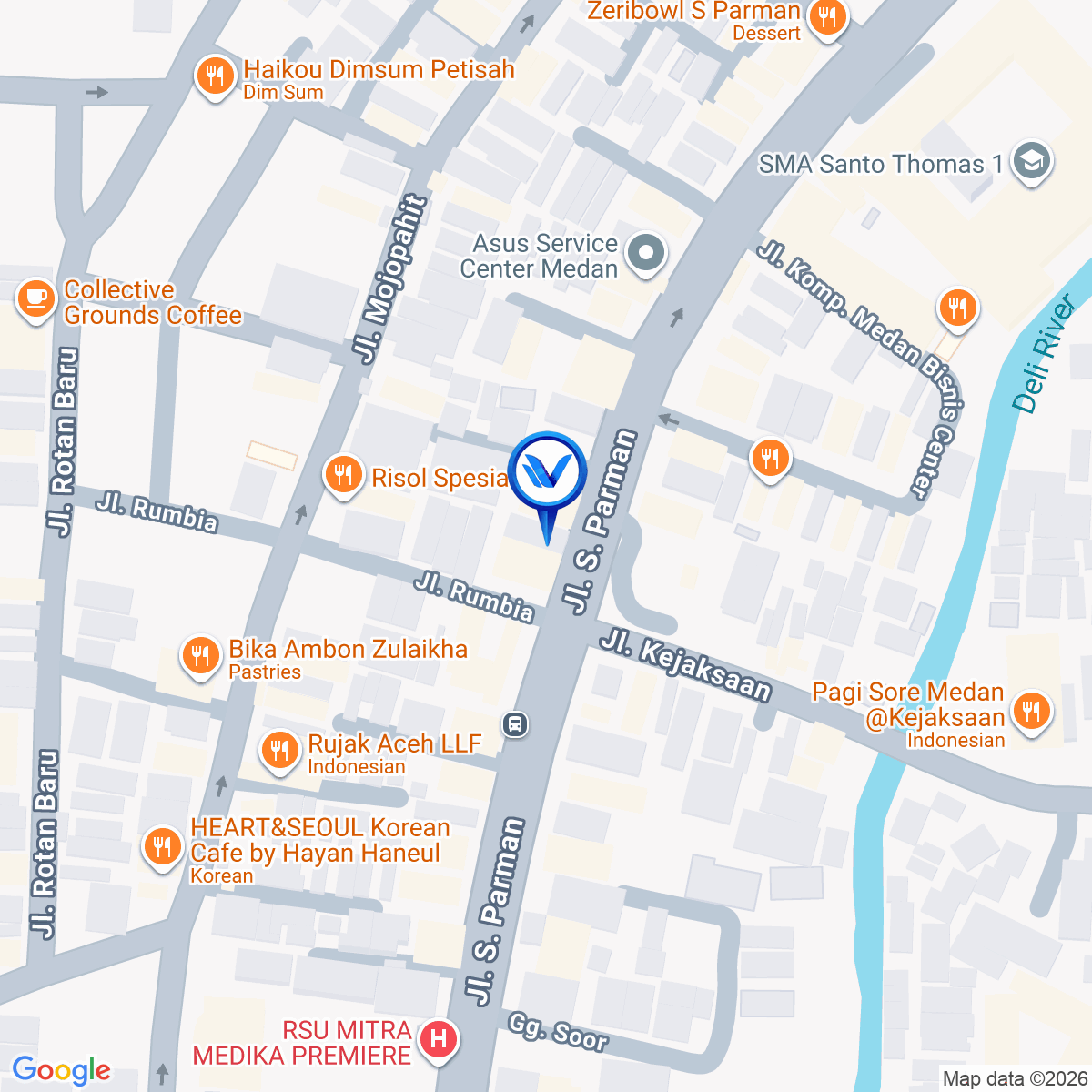 Peta Lokasi Jl. S. Parman Simp Jl. Kejaksaan, Medan
