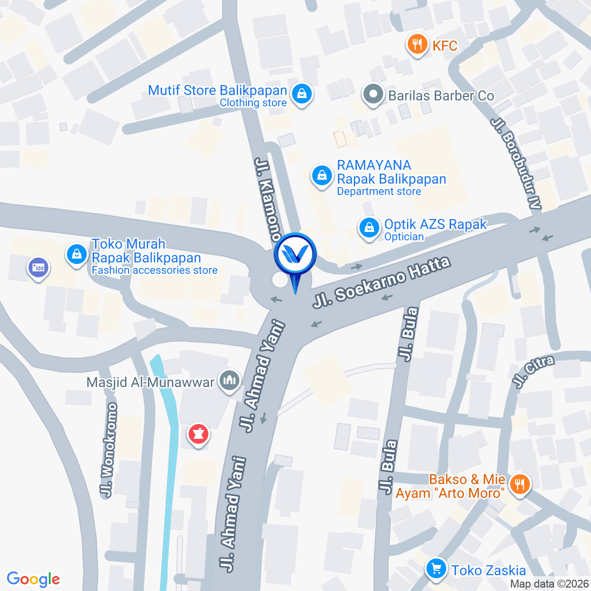 Peta Lokasi Jl. Ahmad Yani, Balikpapan