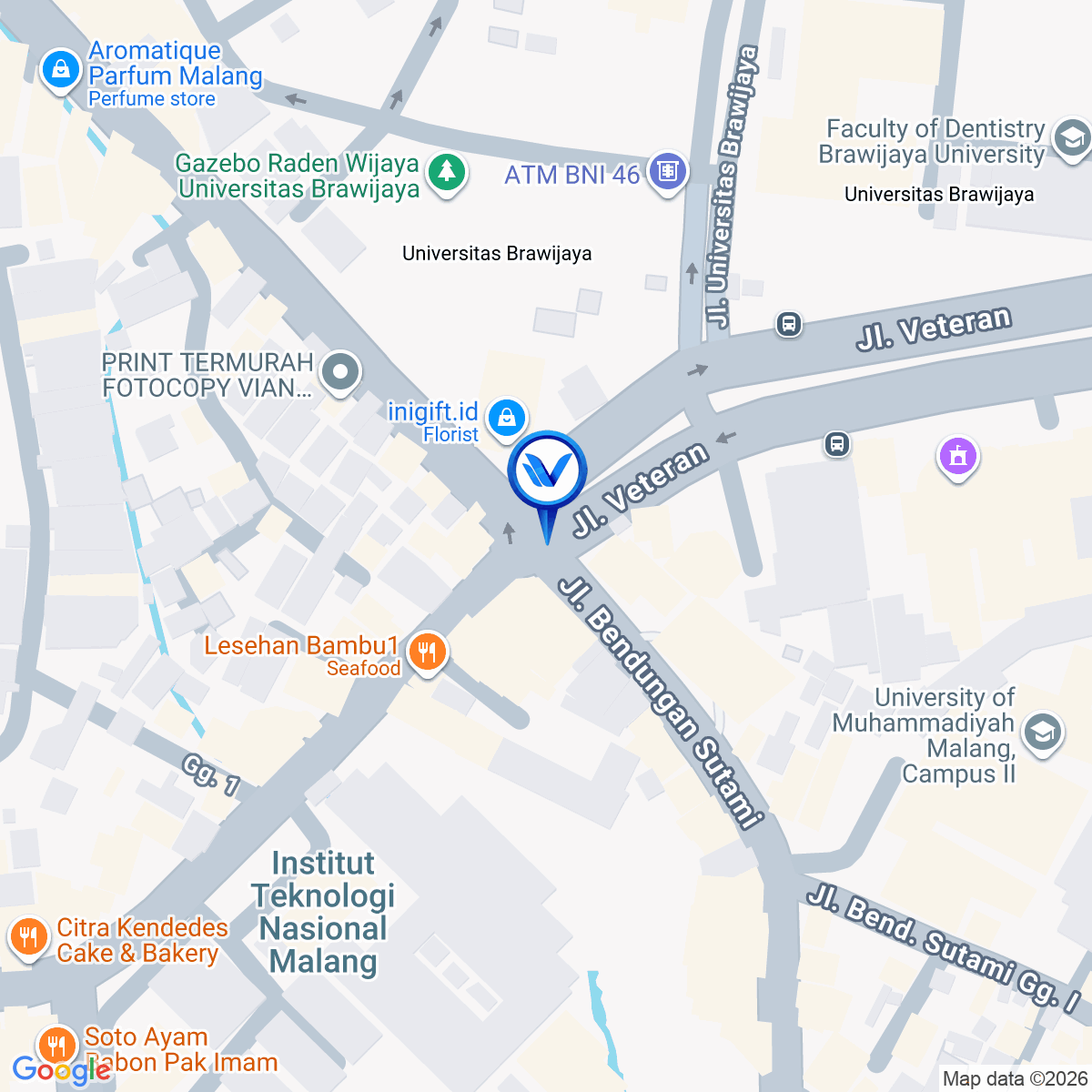 Peta Lokasi Jl. Bendungan Sutami Perempatan (Kanan), Malang