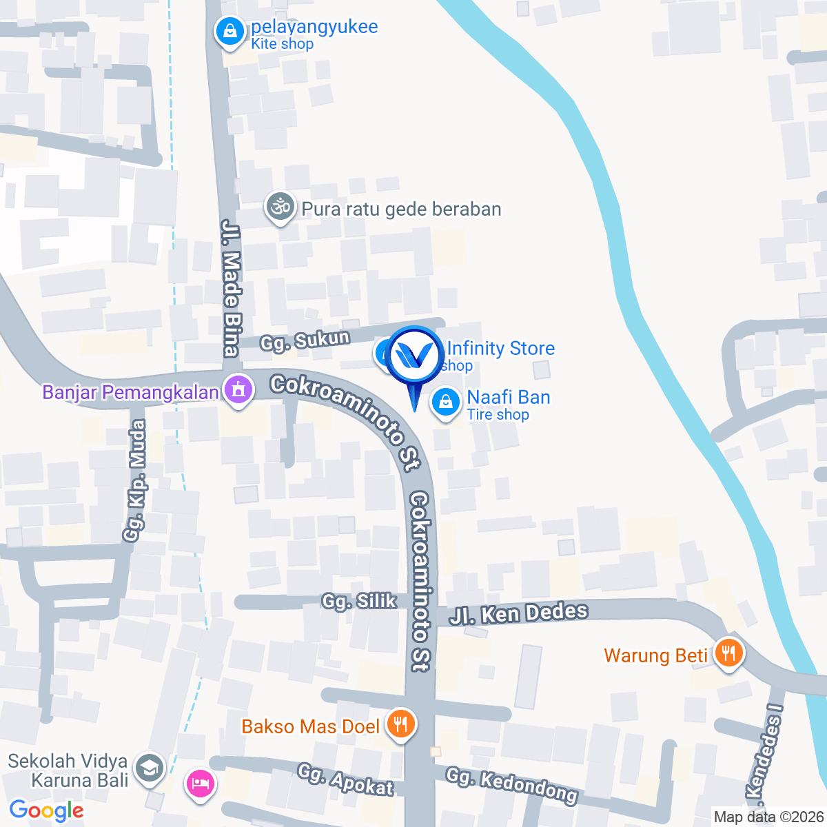 Peta Lokasi Jl. Cokroaminoto, Denpasar, Bali