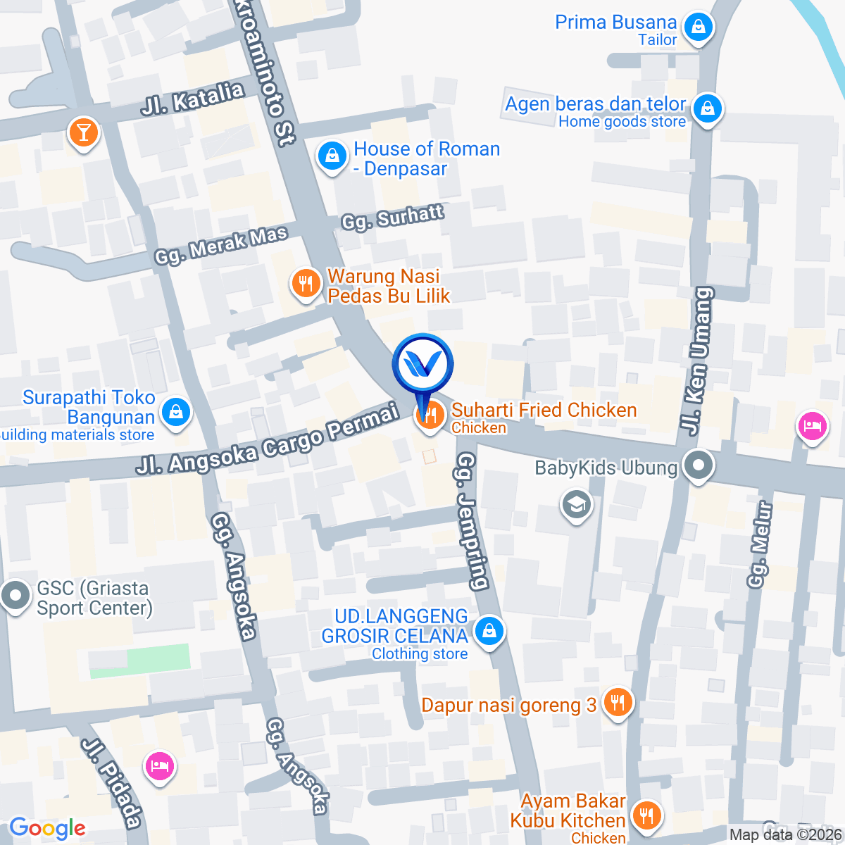 Peta Lokasi Jl. Cokroaminoto, Denpasar, Bali