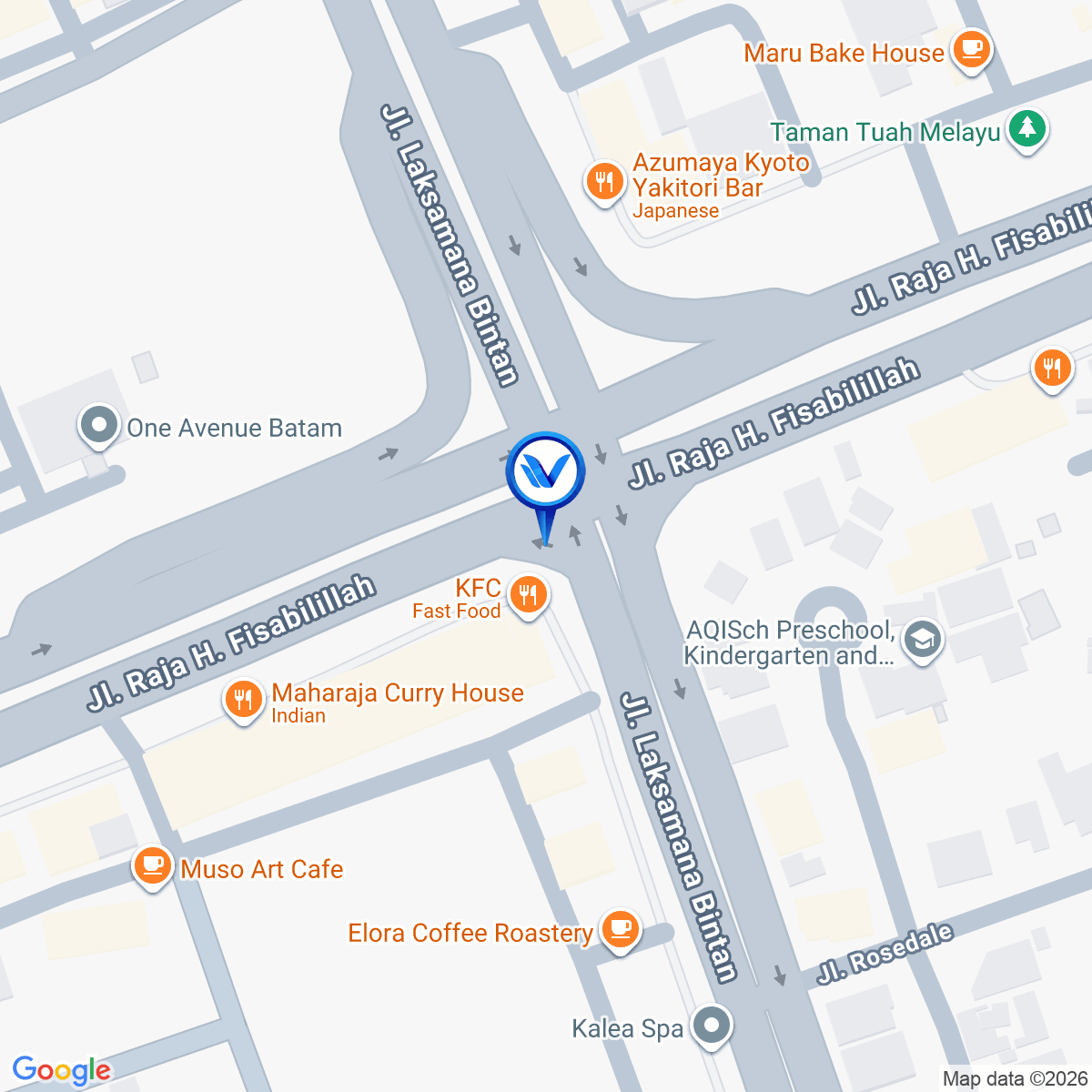 Peta Lokasi Jl. Raja H Fisabilillah (Lampu Merah Gelael KFC/Rosedale), Batam