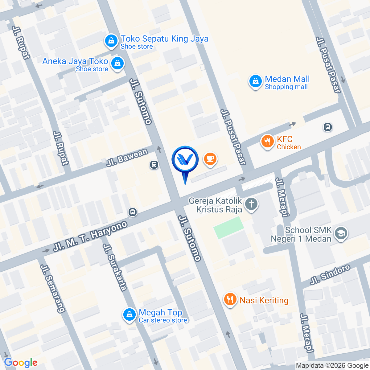Peta Lokasi JL. MT. HARYONO SIMP. JL. SUTOMO (SUZUYA SUPERMARKET), MEDAN